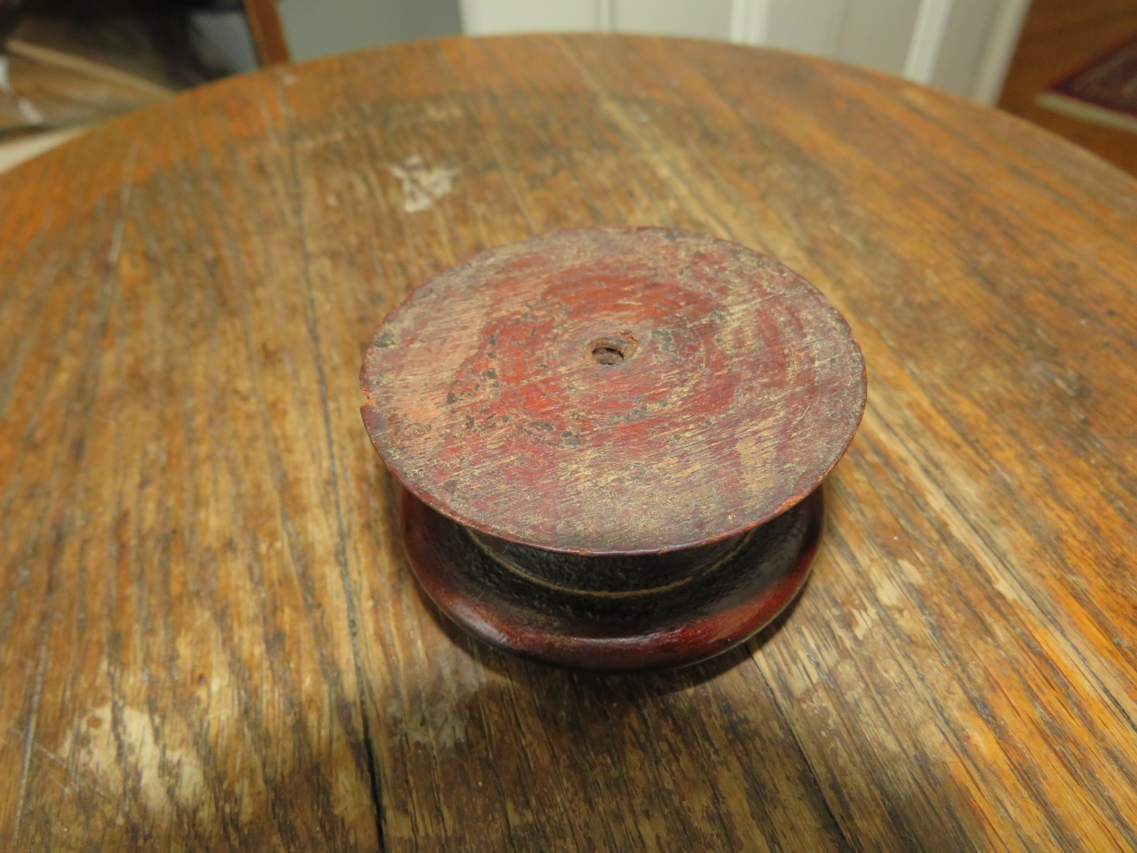 Antique Victorian Wooden Drawer Pull Knob, 2 1/4 Inch