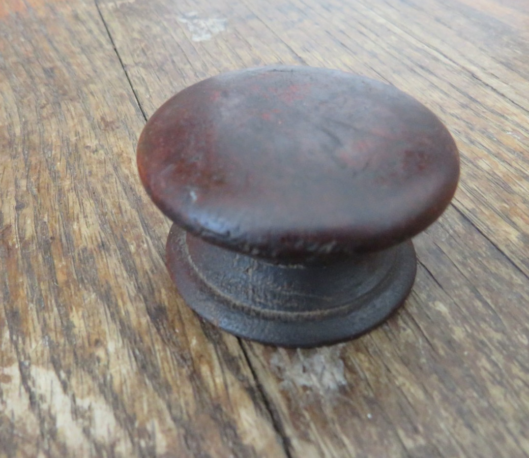 Antique Victorian Wooden Drawer Pull Knob, 1 7/8 Inch