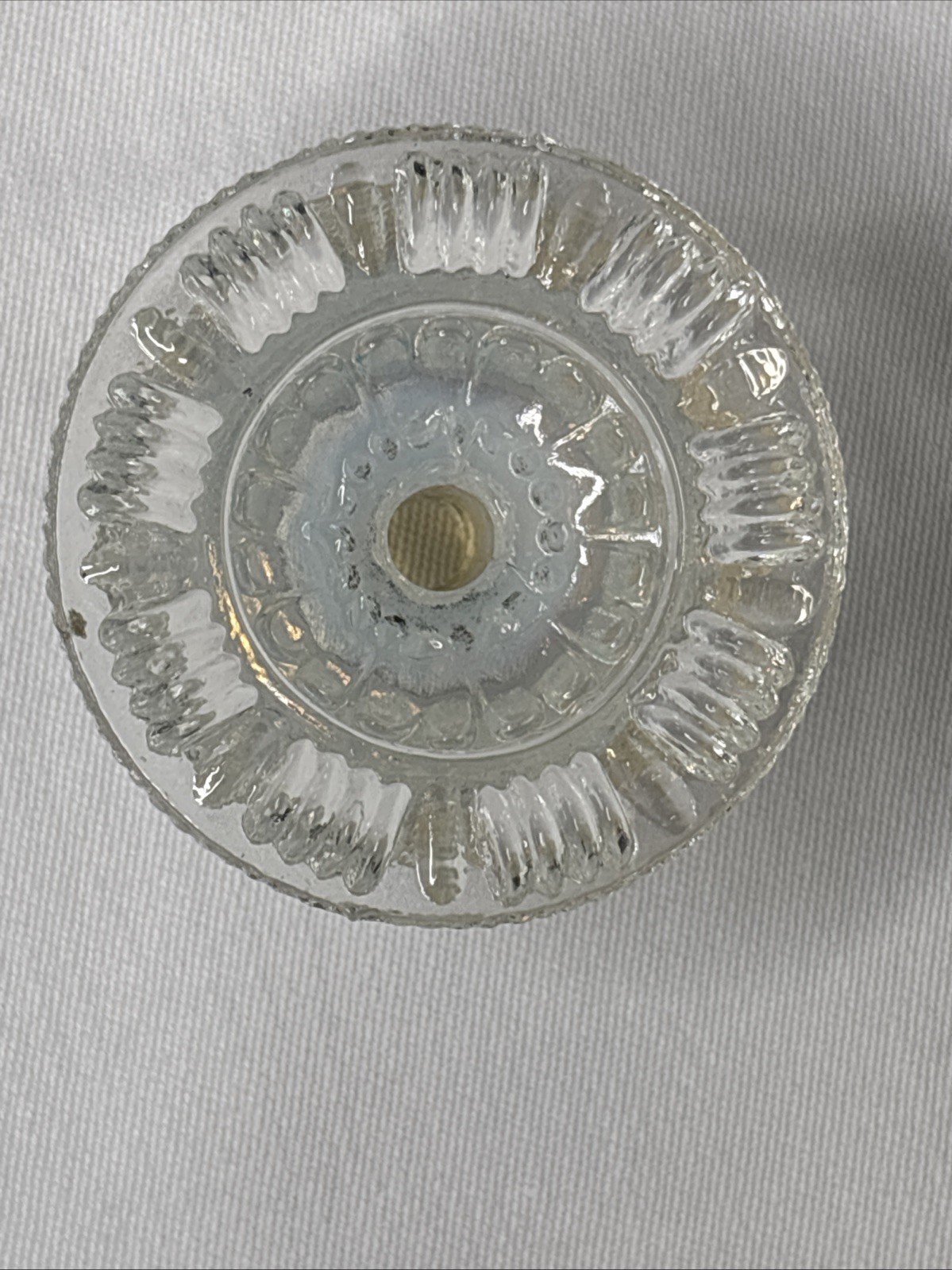 2 Antique Boston Sandwich Glass Floral Clam Broth Drawer Pulls 2” Iridescent
