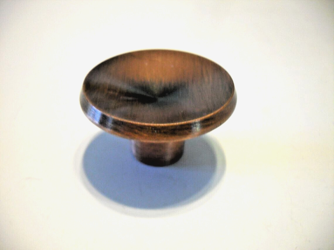 Vintage Nos 1-7/16″ Copper Flash Drawer Knobs Cabinet Door Pulls