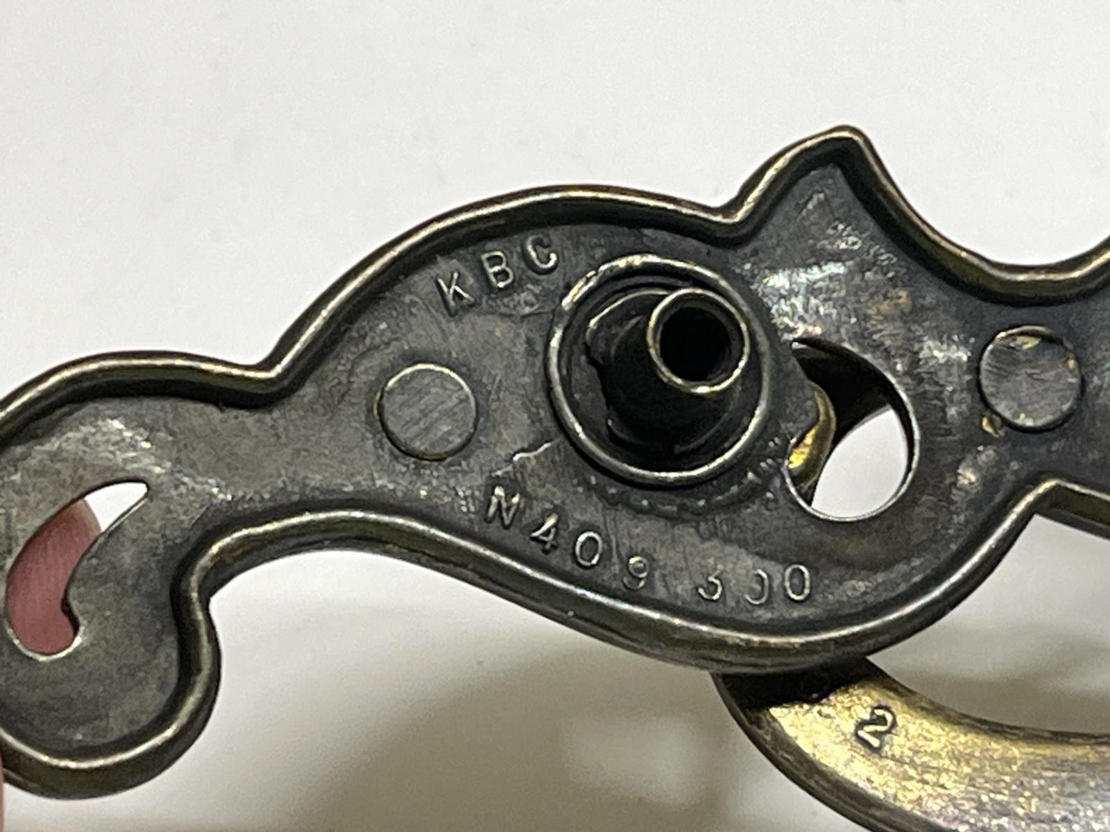 Vintage NOS KBC Heavy Antique Brass Ornate Scrollwork Drop Bail Pull