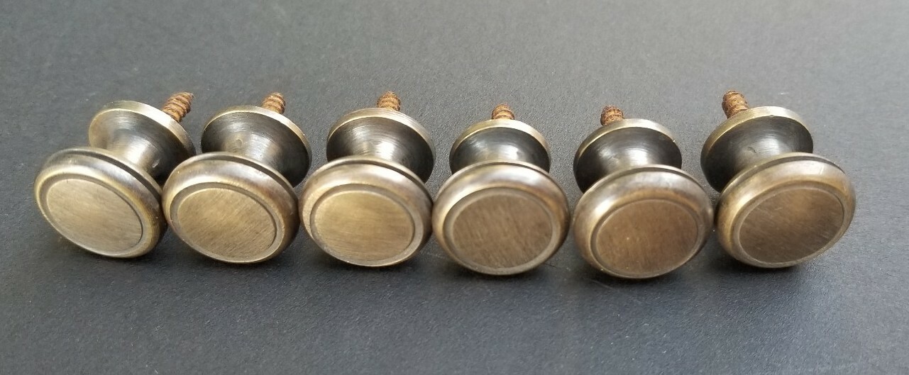 6 Solid Brass Stacking Barrister Bookcase 5/8″dia Knobs drawer Pulls #K26