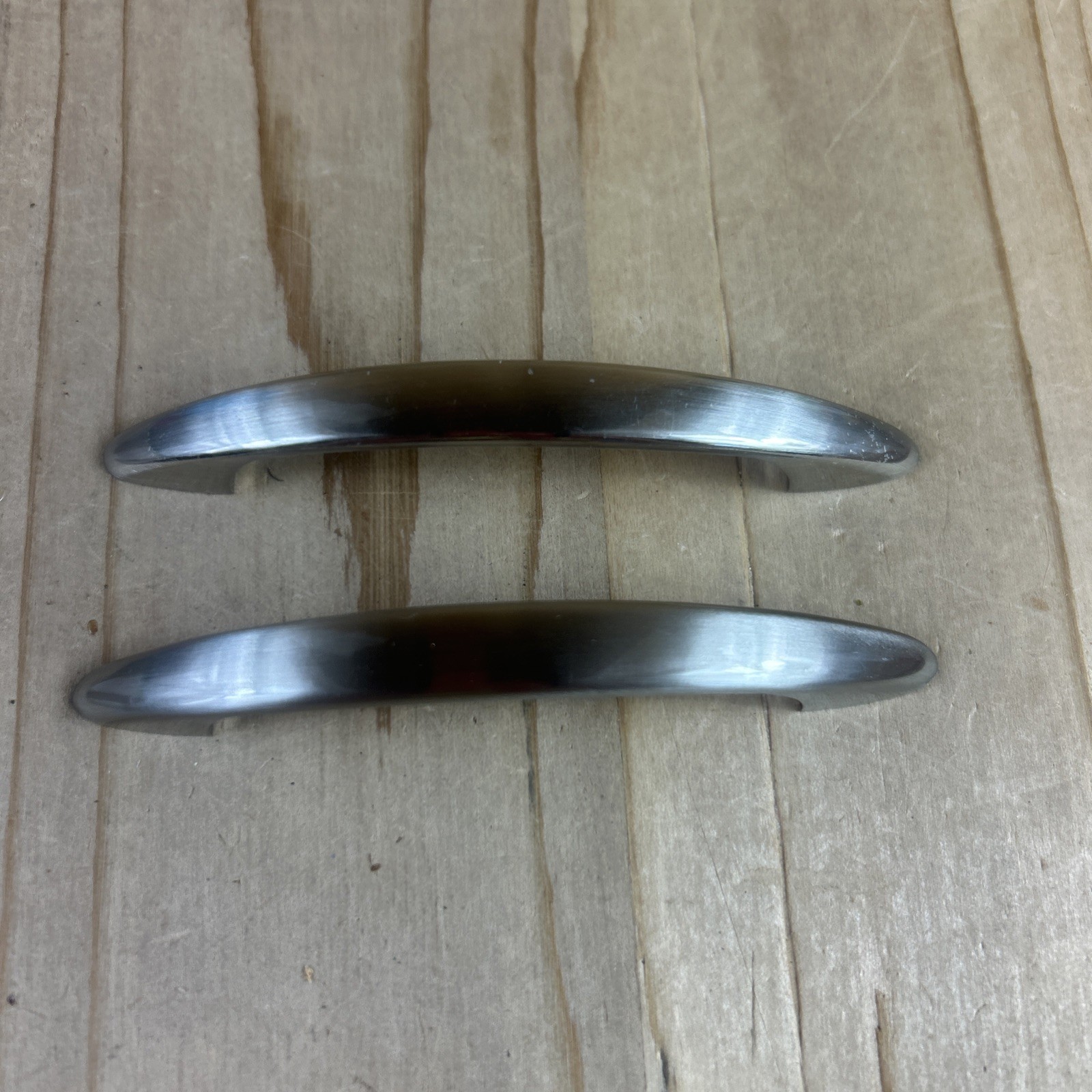 Vintage Drawer Pulls Cabinet Handles Set Of 2 Stainless Classic Curve NOS