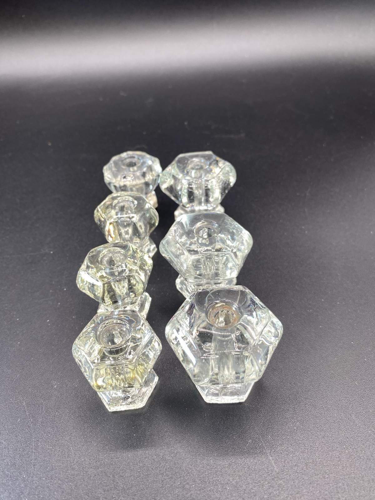 Vintage Clear Glass Drawer Pulls/Cabinet Knobs Set of 7 1 & 1.5”