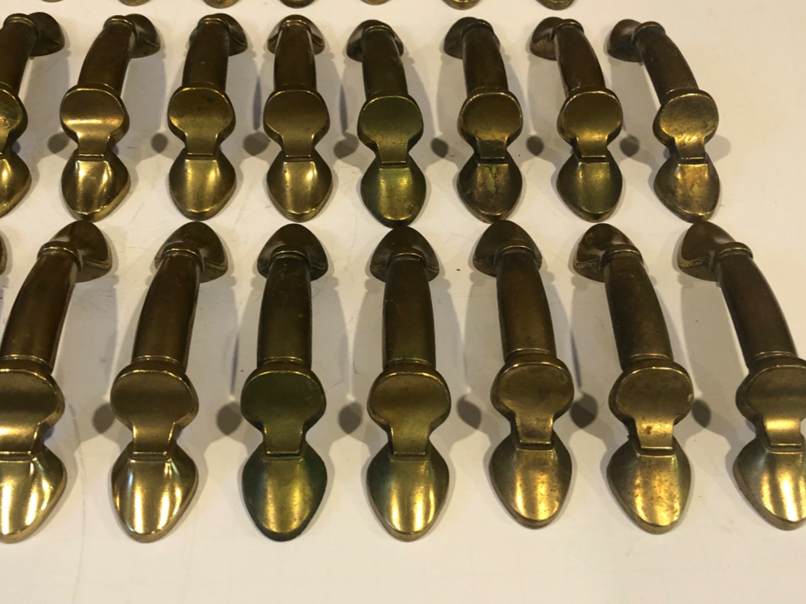 Vintage Brass Drawer Pulls Handles Knobs Cabinet Lot of 35