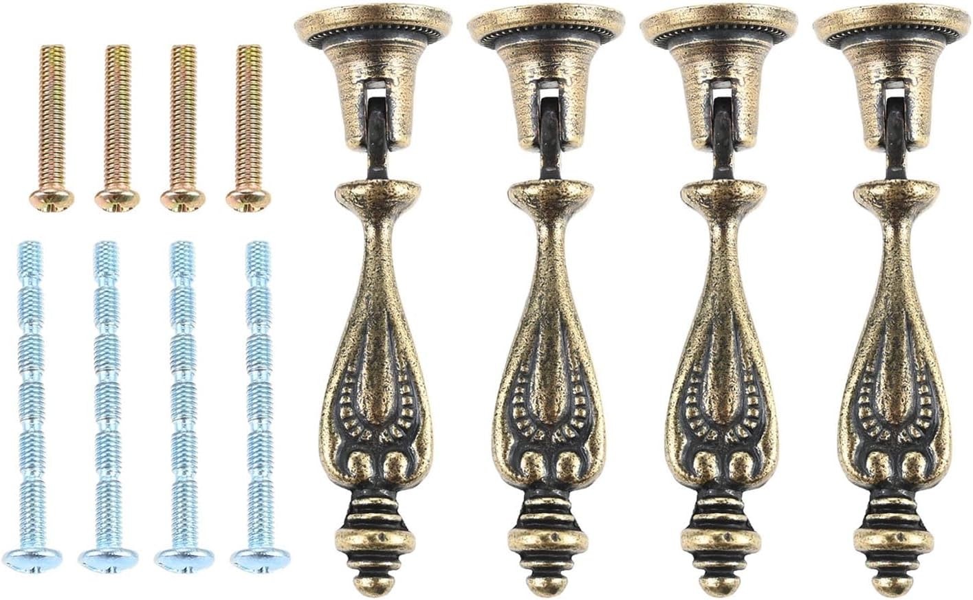 4 Pack Antique Bronze Drop Handle Pull Drawer Cabinet Dresser Wooden Box 70.5mm