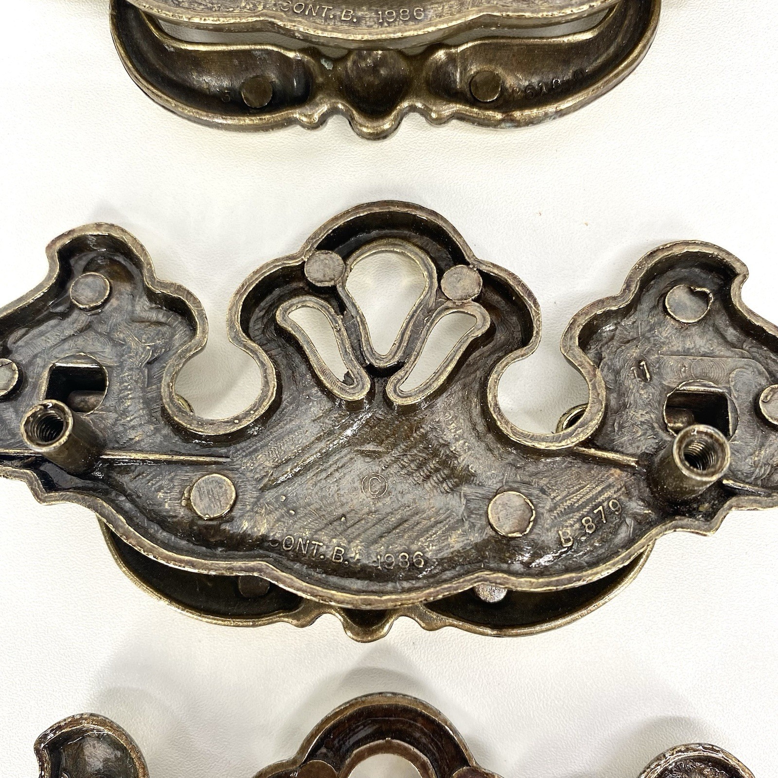 Vintage Gold Ornate Chippendale Batwing Drawer Handles Set Of 8 Art Nouveau