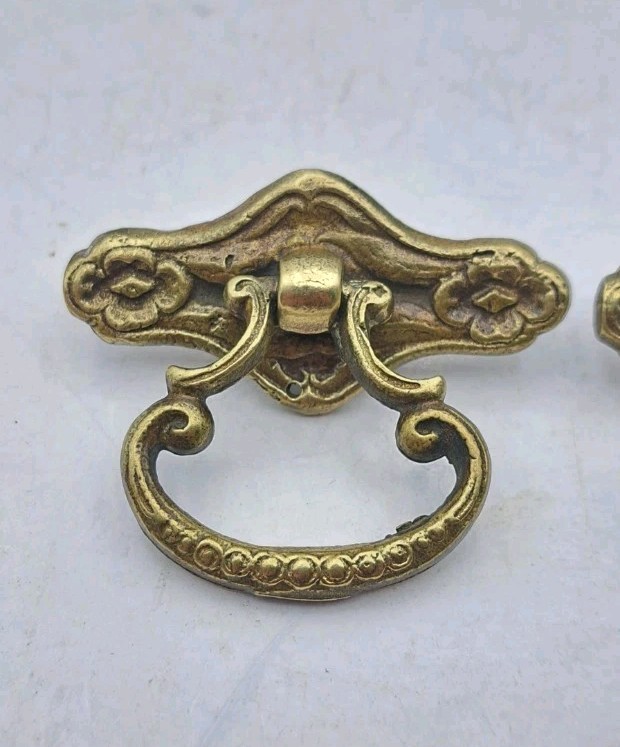 Antique Drop Handles Drawer Pulls Door Dresser Vintage Furniture Hardware Pair