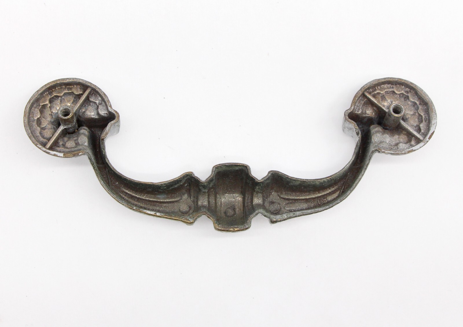 Vintage Traditional Silver Painted Bridge Drawer Pulls