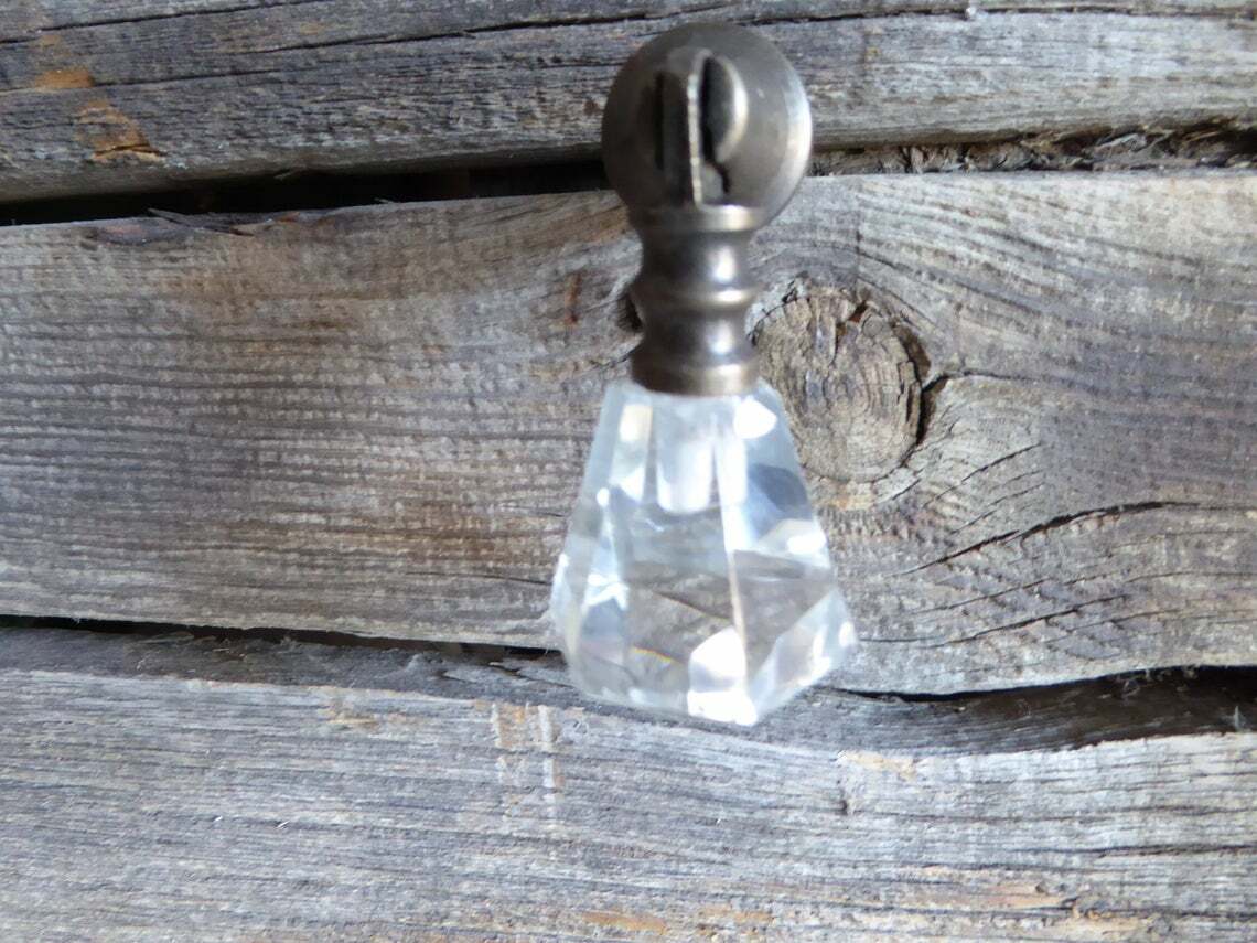 Antique Brass Drawer Pulls Handles Teardrop Glass Kitchen Cabinet Knobs Vintage