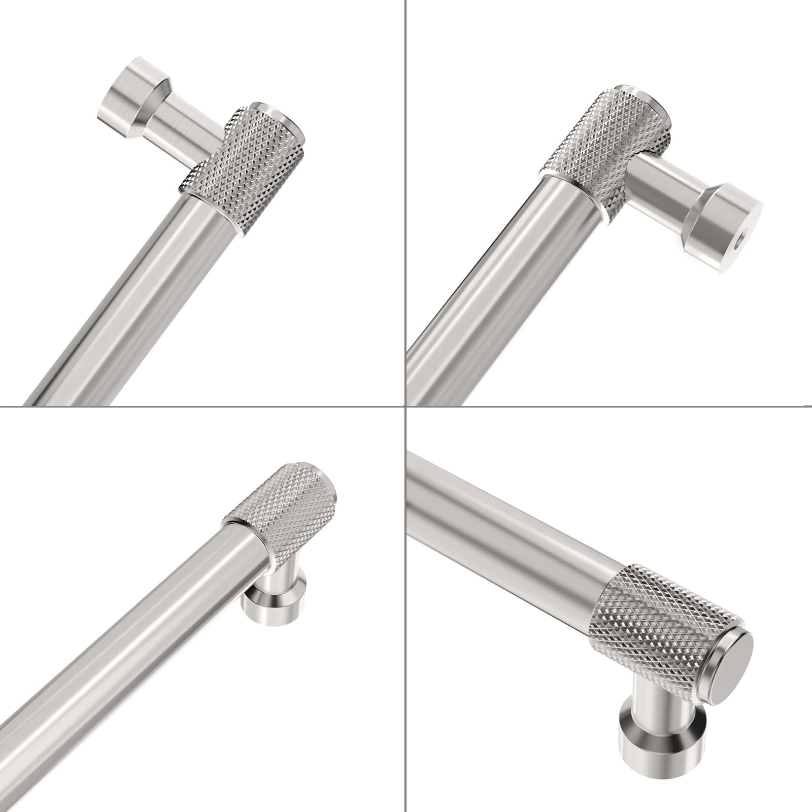 9Build 10 Pack Knurled Cabinet Pulls 7.5 Inch Brushed Satin Nickel Kitchen