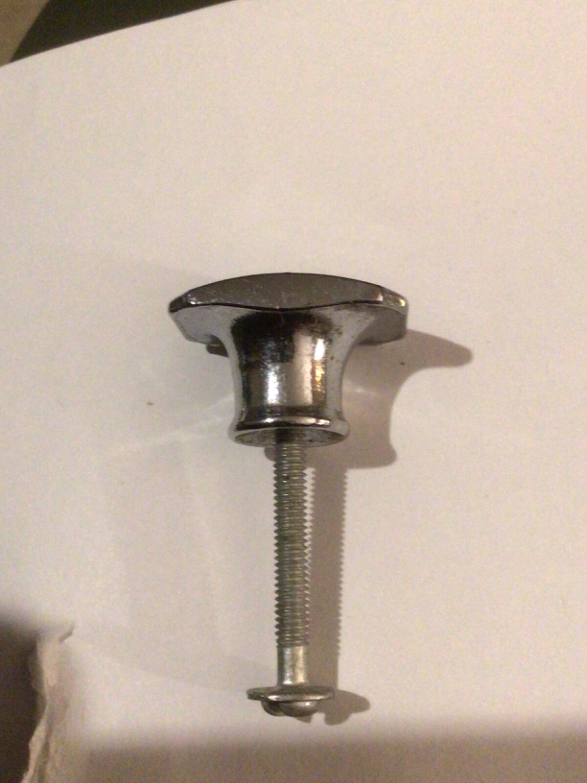 1950’s Vintage Chrome Lined Rectangular Draw Knob NEW