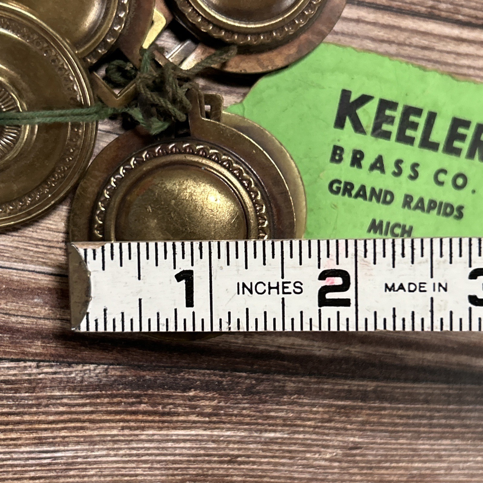 Vintage Brass Rope Edge Hepplewhite Drawer Pull Rosette Lot Keller Brass Co 1950