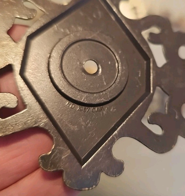 6-VINTAGE Amerock DRAWER PULLS Back Plate Brass Holes Scrolls