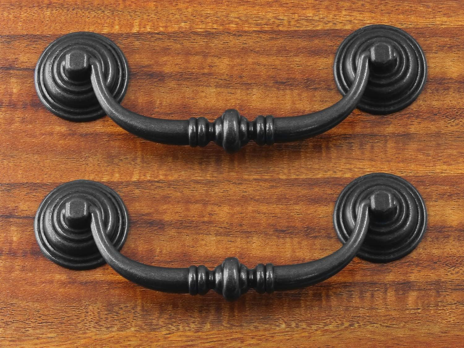 6PCS Antique Drop Bail Pulls, 4.3″ Hole Center Shabby Chic Drawer Pulls Vinta…