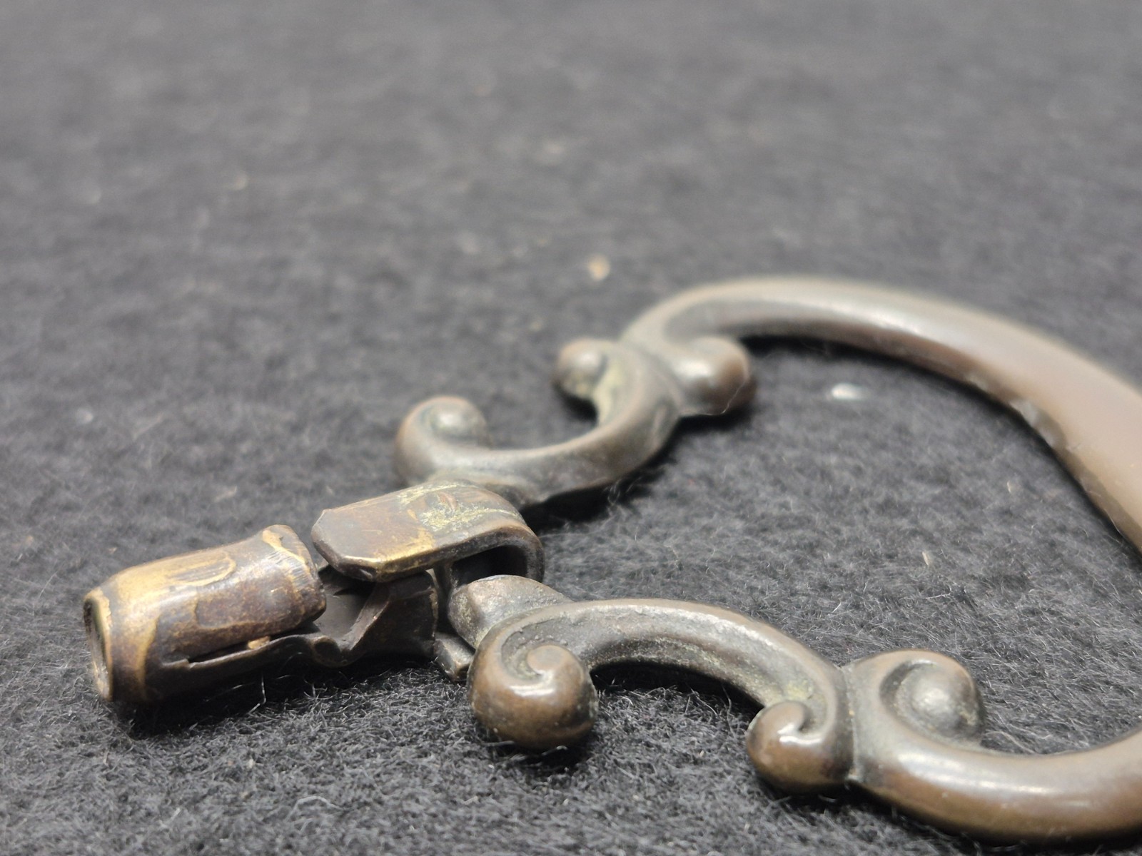 Vintage Antique Ornate Metal Drawer Pull Hardware Drop Ring Knob Bail Furniture