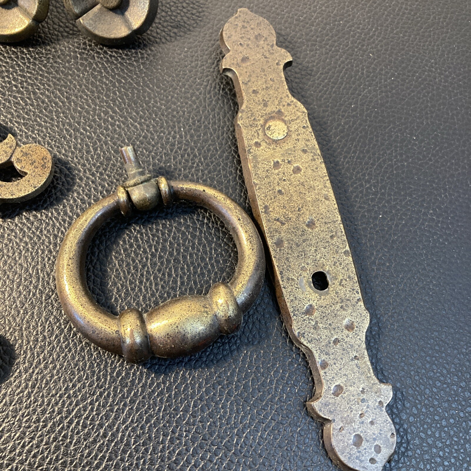 Vintage Distressed Dresser Drop Handles Knobs Key Holes—Lot Of 11 With Screws