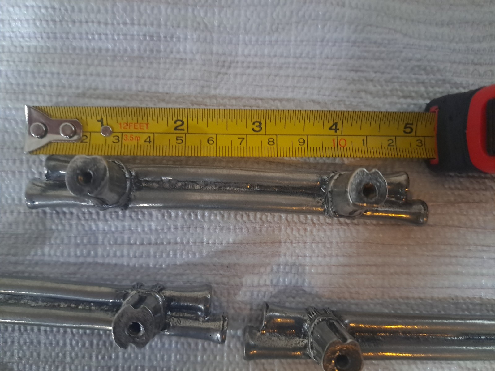Lot Of 5 DArtefax DHP2-ORB Double Bamboo Pulls. Oil Rub Finish With Brass Insert