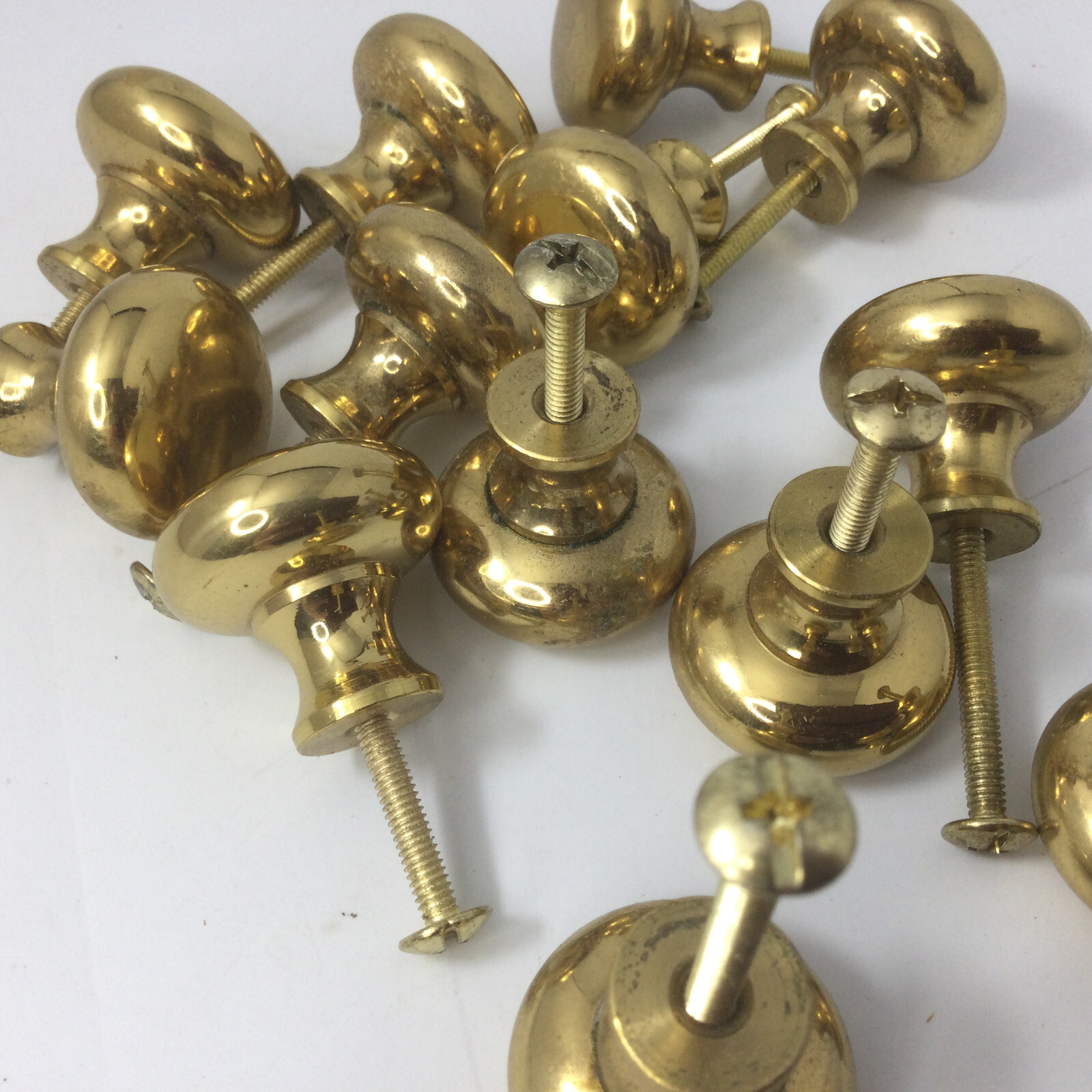 Brass Gold Metal 14 Drawer Cabinet Knobs Pulls with Screws 1 2/8″ No 2