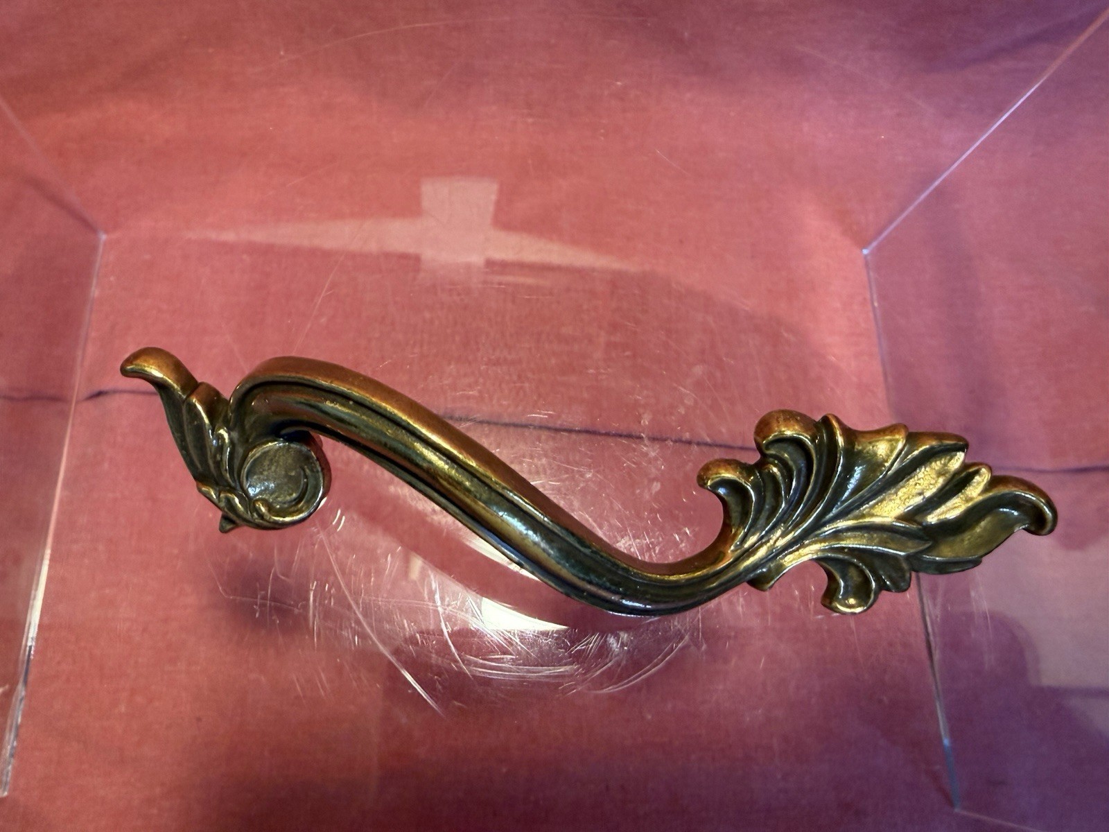 Vintage LEAF SCROLL Keeler Brass Company Drawer Pull Ornament Antique (9)