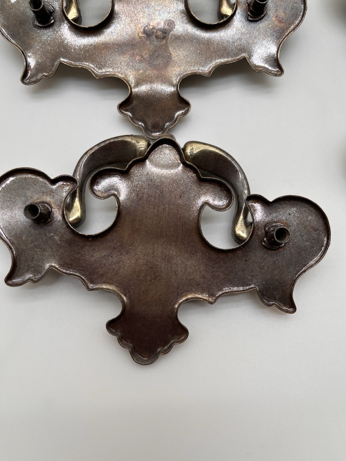 Set 22 Vtg Brass Chippendale Batwing Drawer Pulls Bail Handles & 6 Ring Pulls
