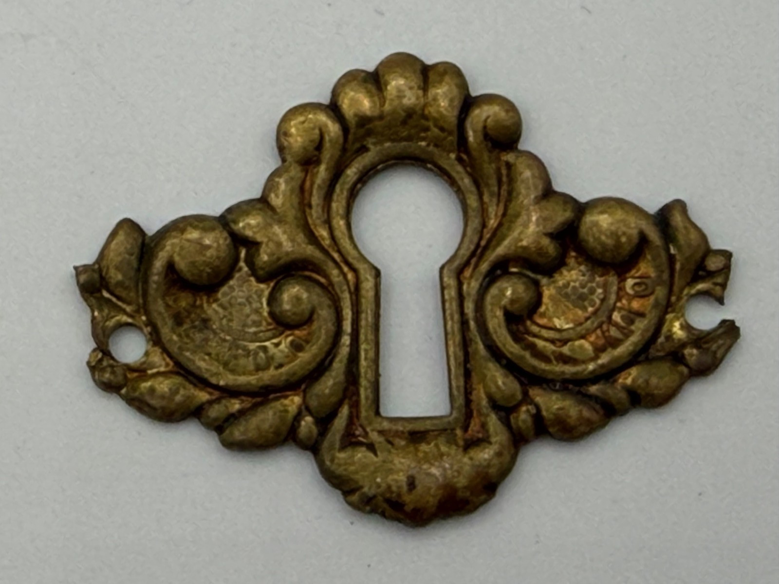 Vintage Lot Metal Furniture Appliques and Keyhole Decorations, New and Used.