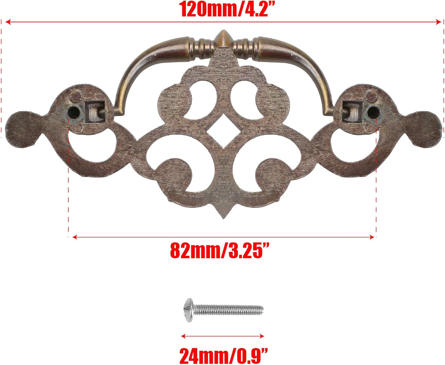 4 Pack 3.25″ C-C (3-1/4″ Centers) Antique Bronze Bail Drawer Pull Drop Swing …