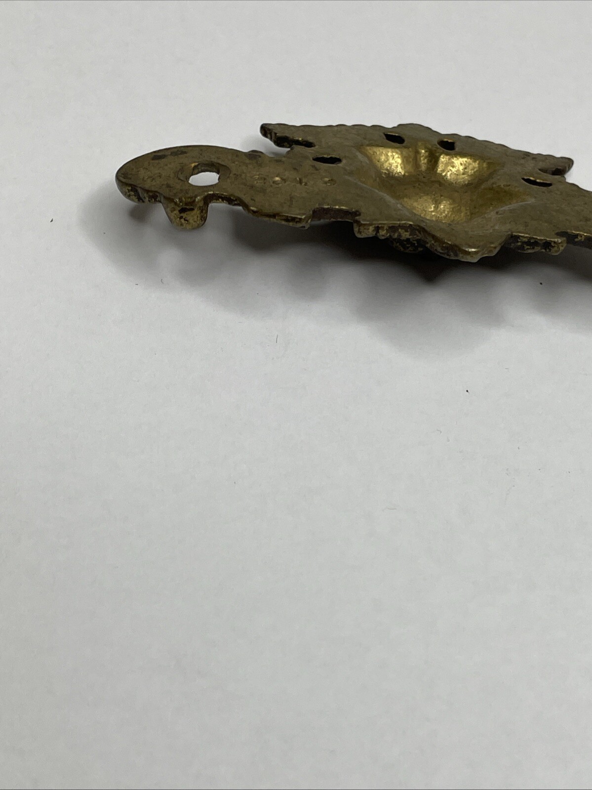 Antique Old Man Wind Winter Heavy Brass Drawer Pull Back Plate