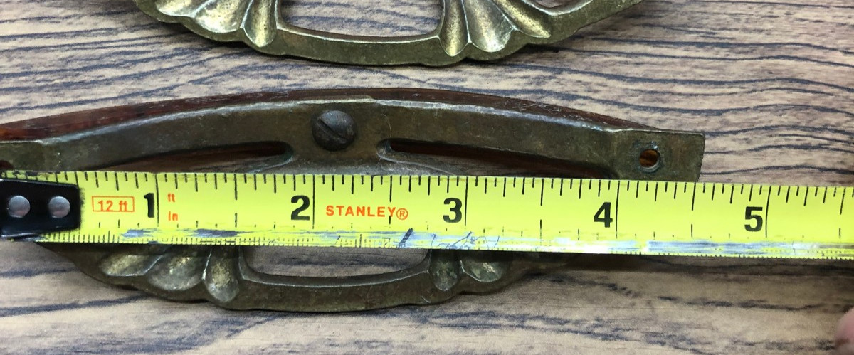 Vintage Lot of 4 – 5″ Art Deco Brass and Bakelite Drawer Pulls #003