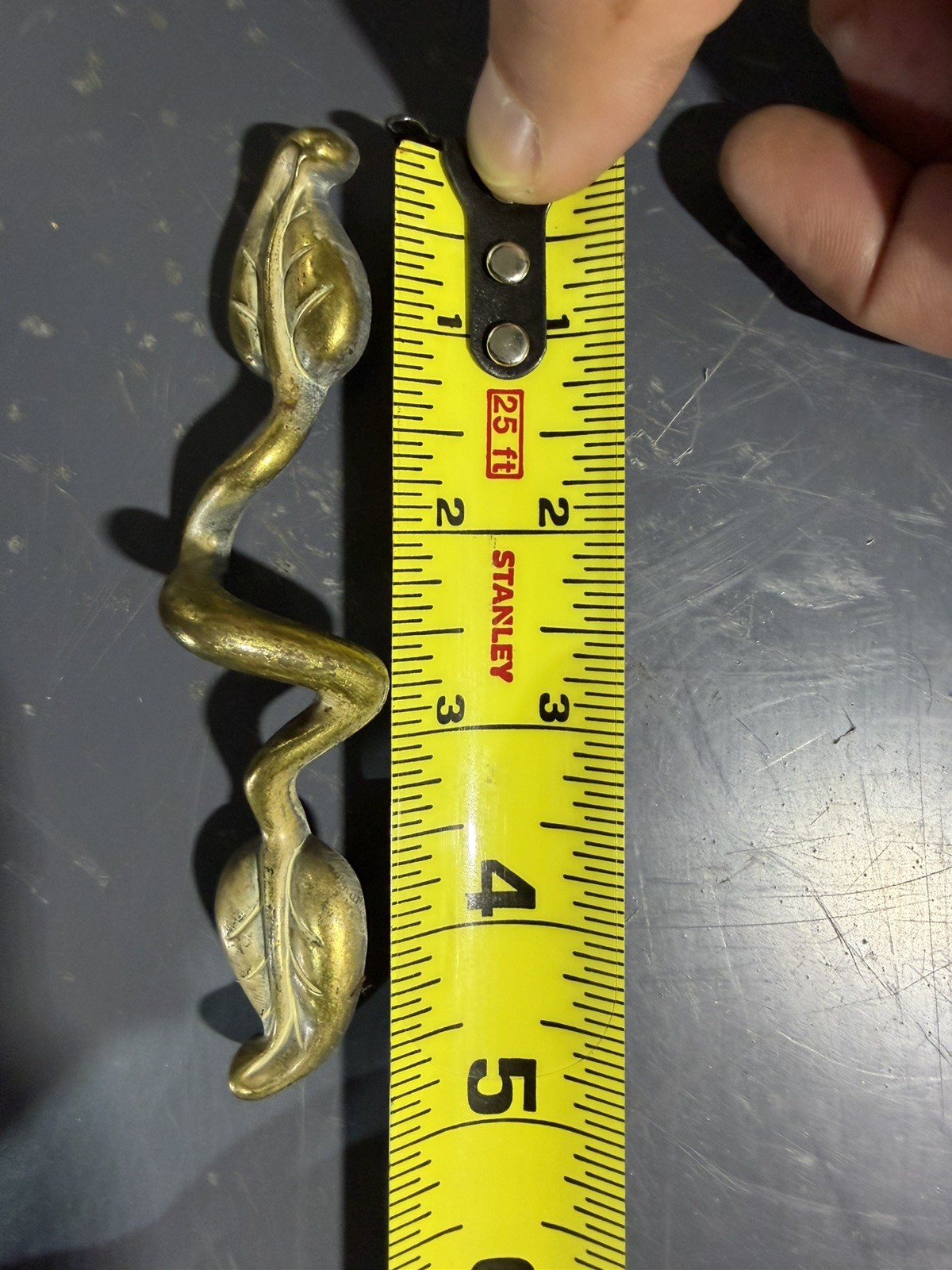 44 Brass Leaf And Vine Drawer Pull with screws.