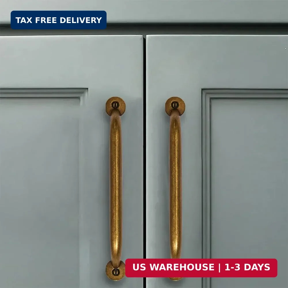 2 Pack 4 inch Hole Center Antique Brass Vintage Aged Old Cabinet Pulls – Heavy D