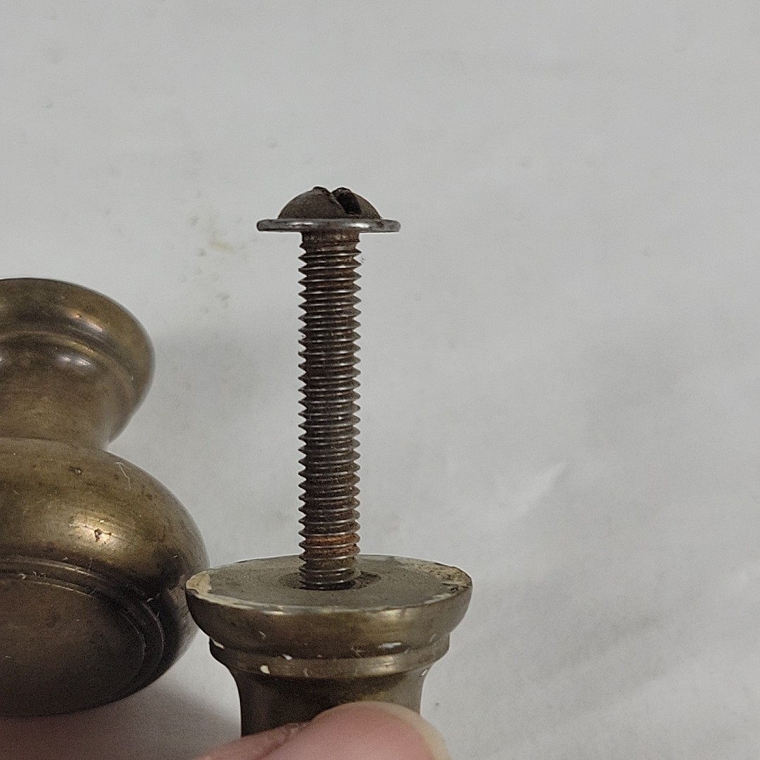 Vintage Brass Drawer Pulls 1 Inch Diameter