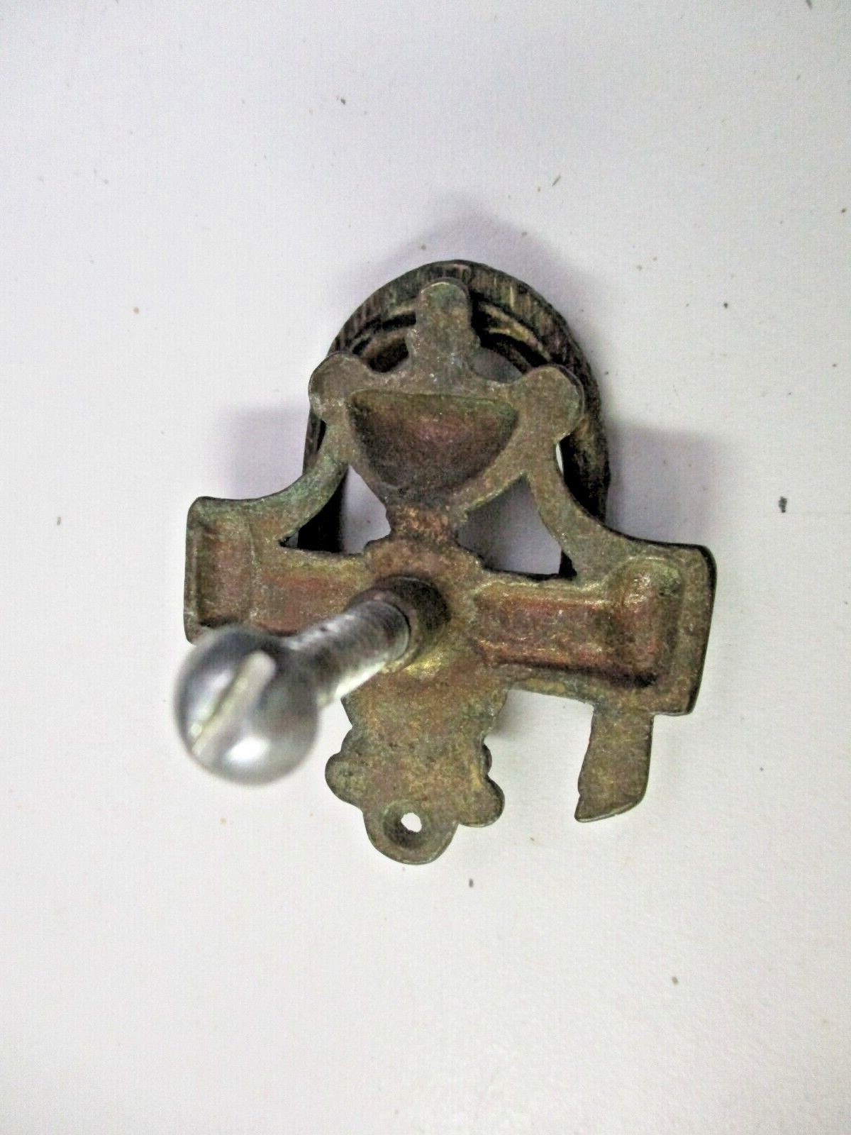 Victorian Urn Bail Drop Pull Handle Aged Dark Solid Cast Brass 2-3/16″ Antique