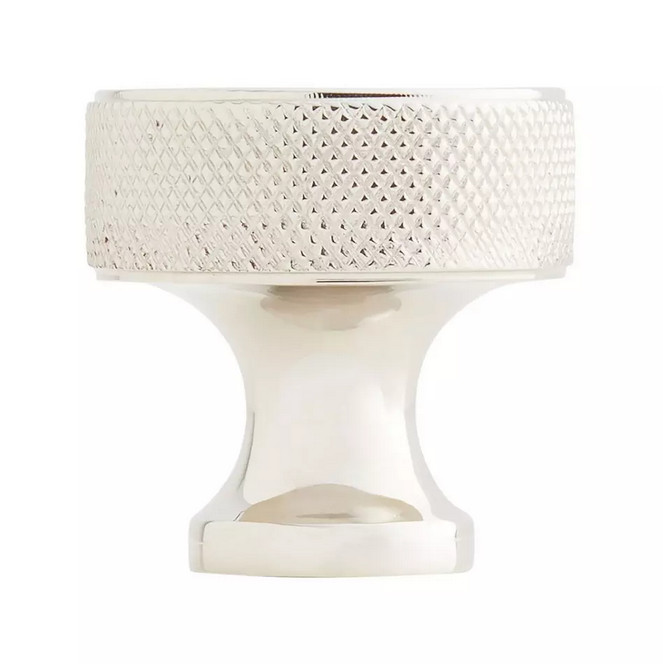 Signature Hardware – Arles Knurled Brass Cabinet Knob – Polished Nickel