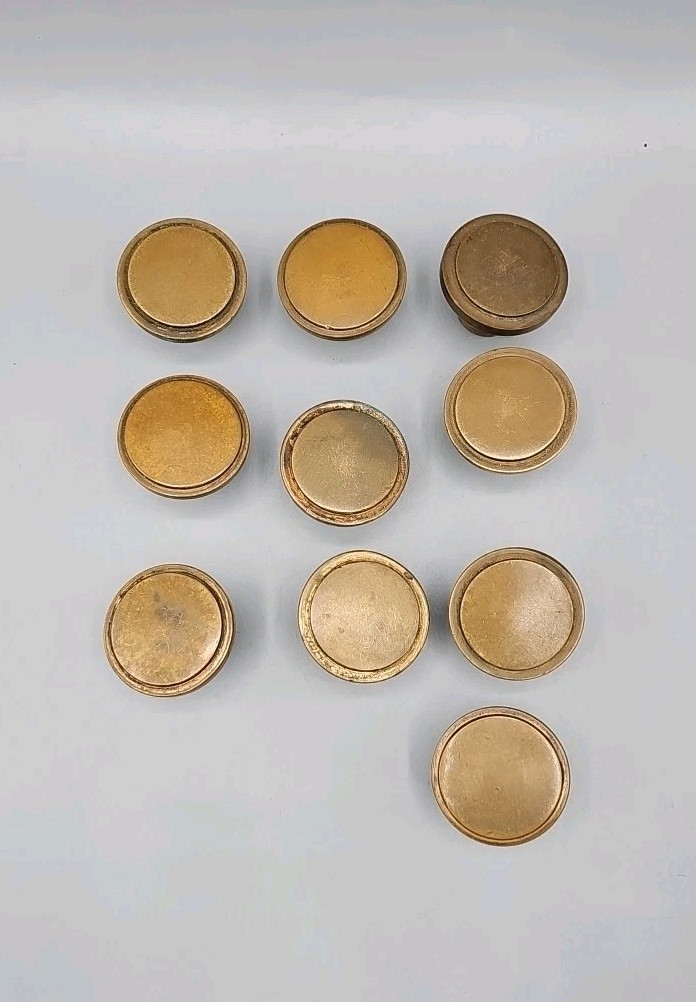 Vintage Art Deco Brass Drawer Pulls – Set of 10