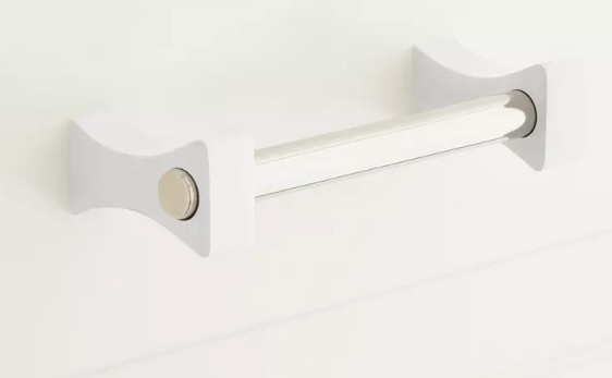 Signature Hardware 6-5/16″ Darton Solid Brass Cabinet Pull-White /Polished Nicke