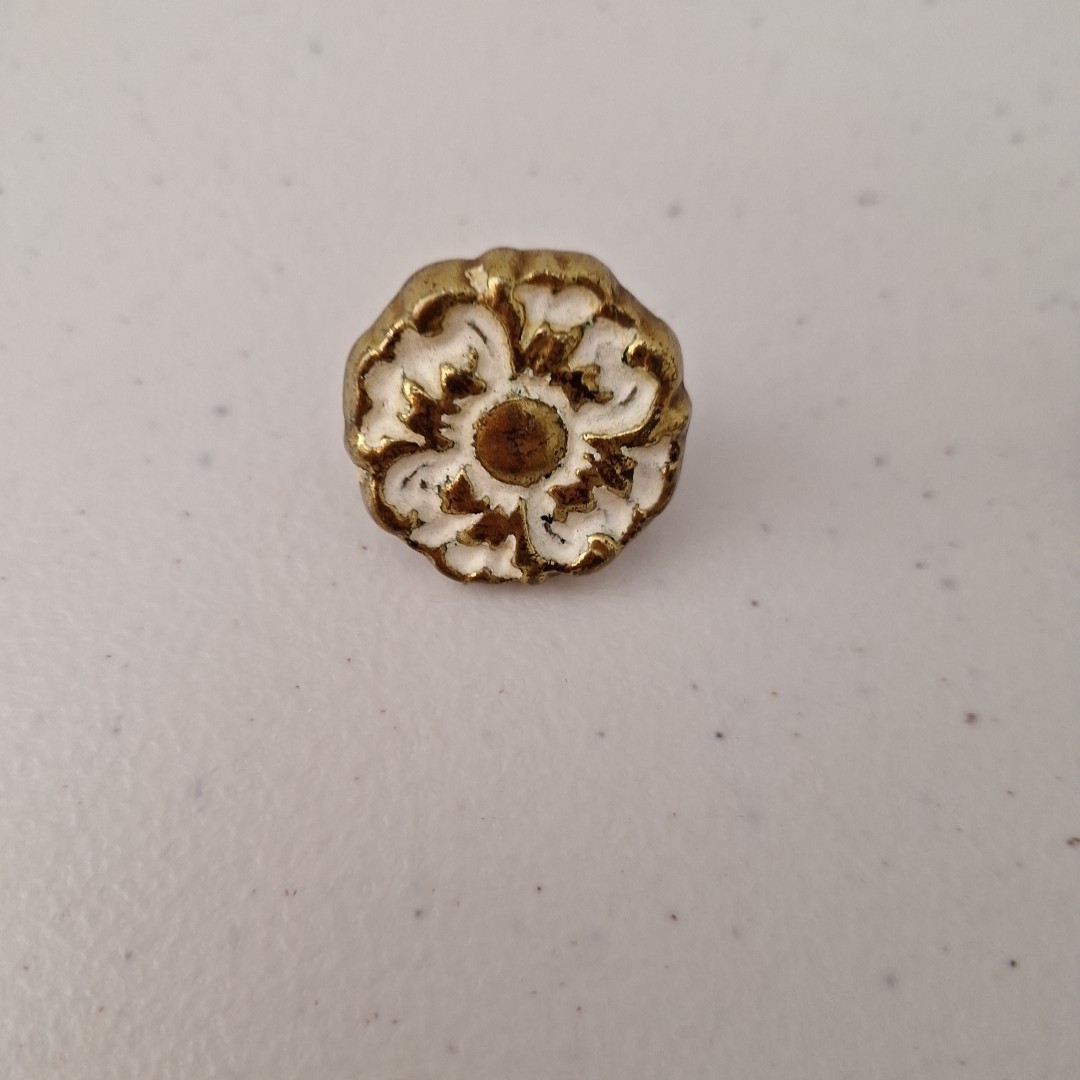 Vintage Antique MCM Ornate Solid Brass Drawer Pulls Door Handles, Set of 3