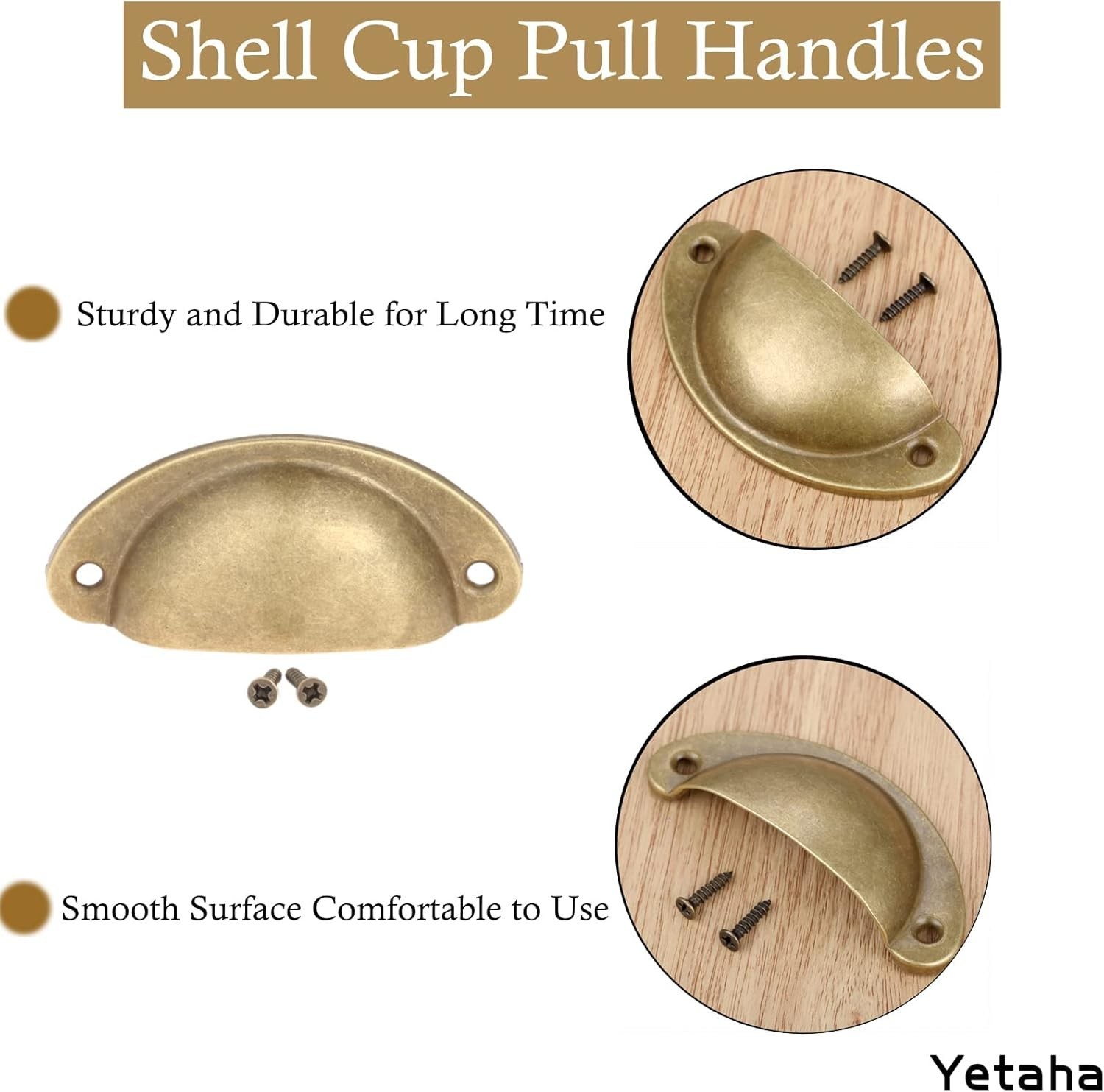 Chic 10-Pack Golden Antique Pulls for Furniture – Durable & Stylish Drawer Knobs