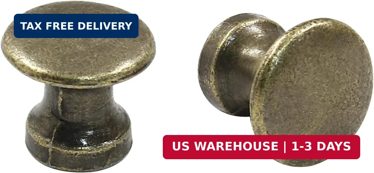Hitefu 12PCS Antique Mini Cabinet Drawer Knobs, 11.5mm Metal Dresser Drawer Hand