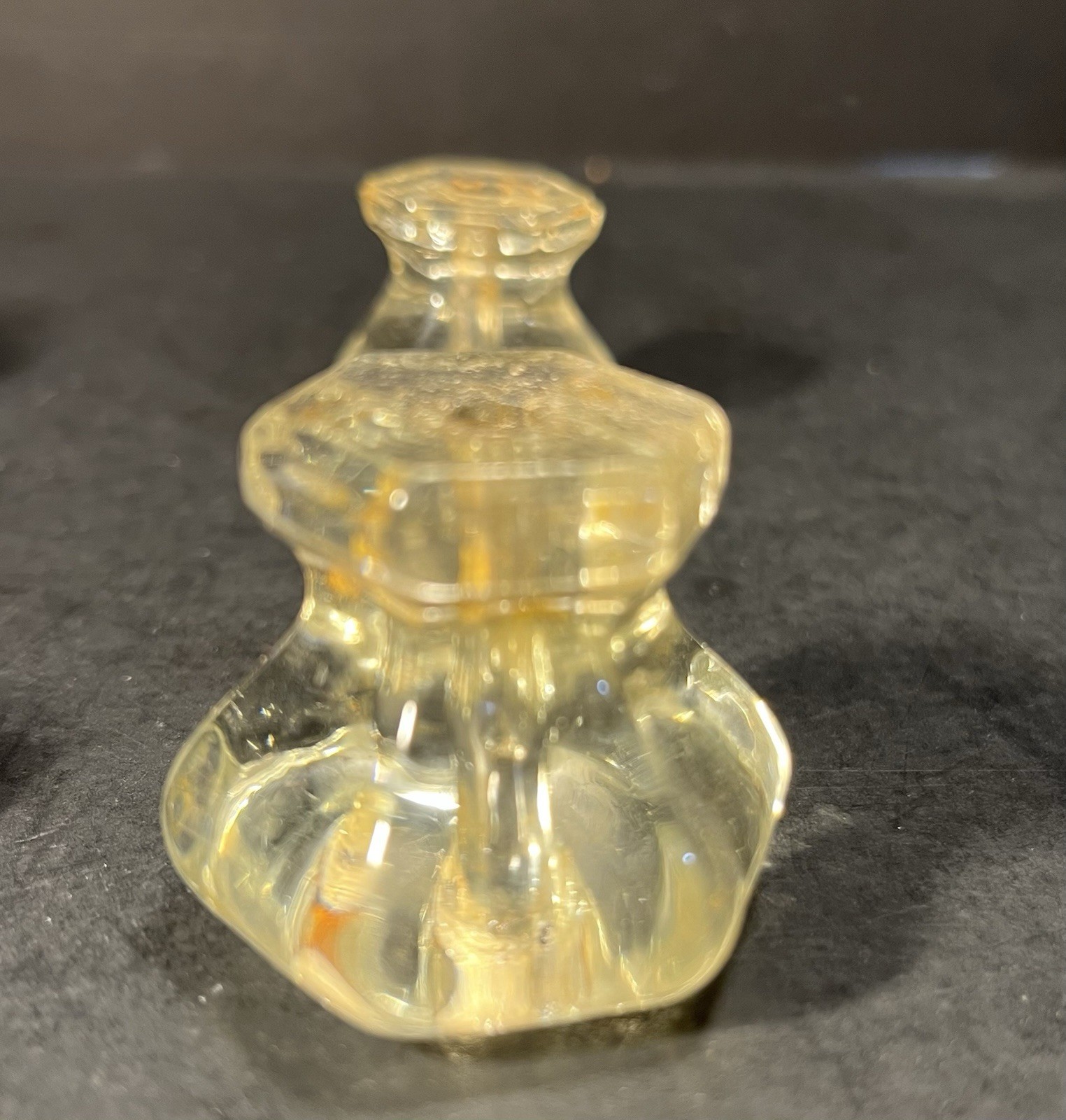 5 Vintage Hexagon Glass Drawer Knob Pulls Two Pairs & One Single
