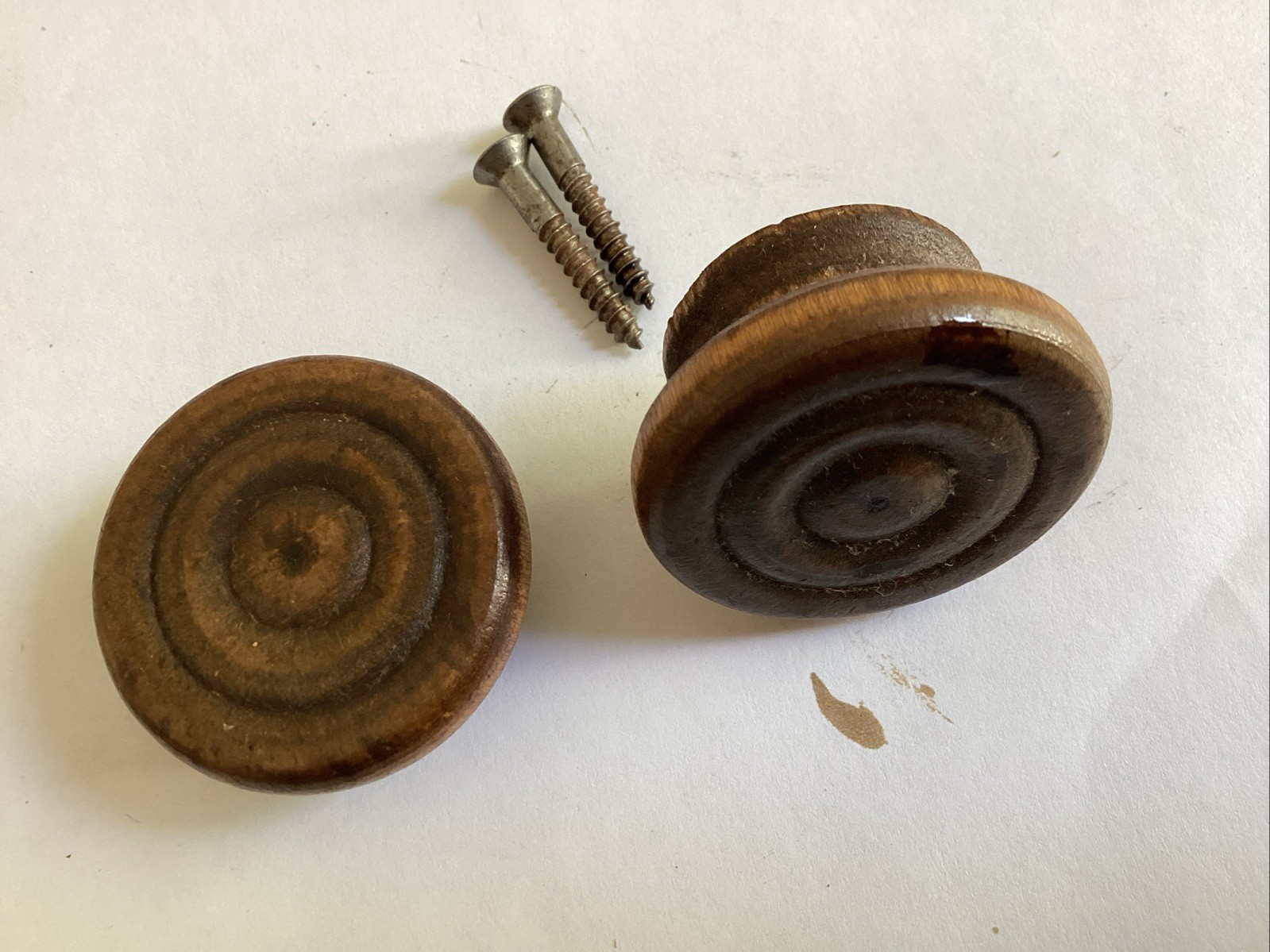 Great Pair Of 1 3/4” Inch Antique Maple Drawer Pulls With Screws