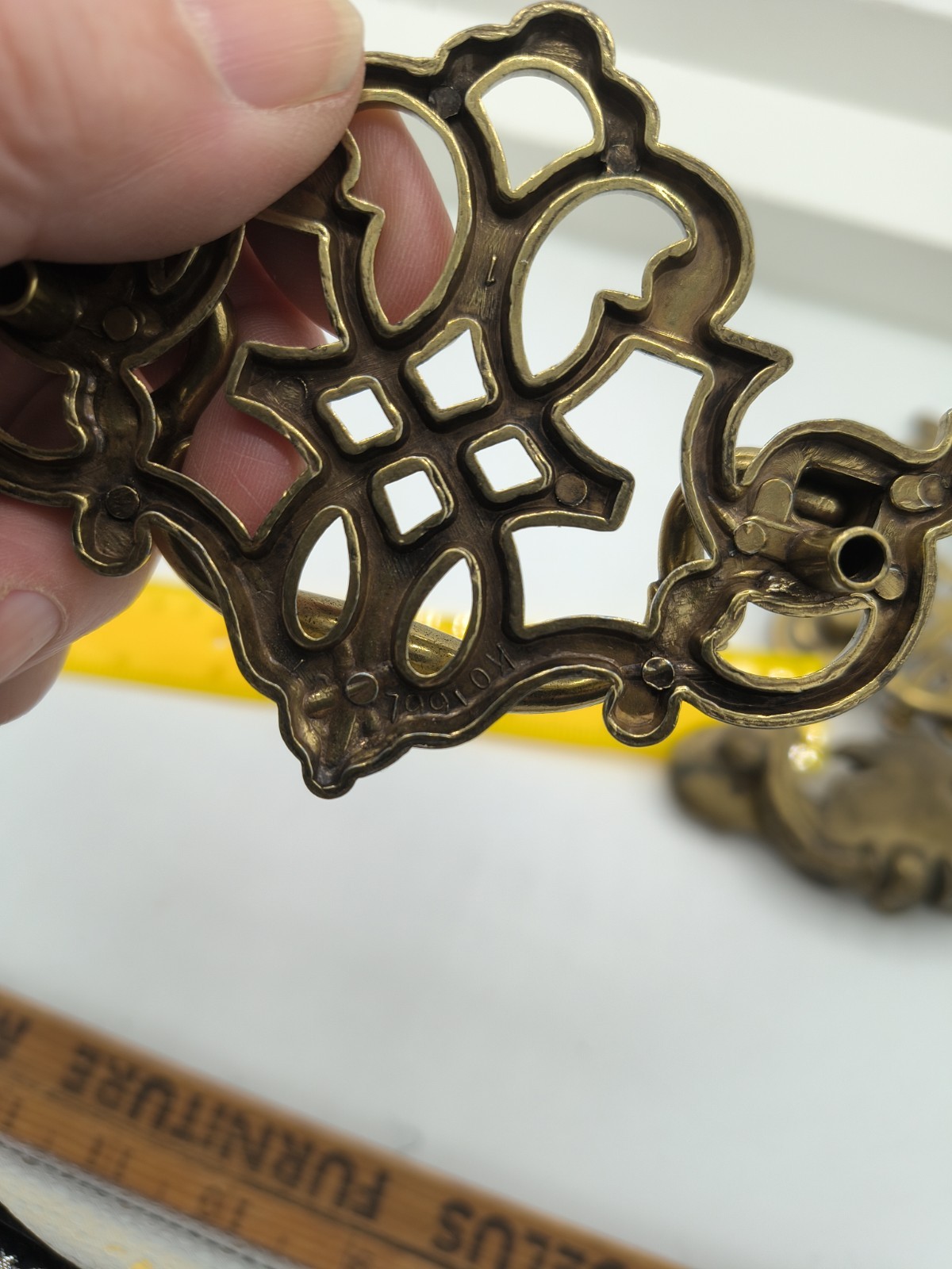 Mixed 9 Vintage Chippendale Drawer Pull Drop Bail Handle 2 Pair, 4 Same, Single