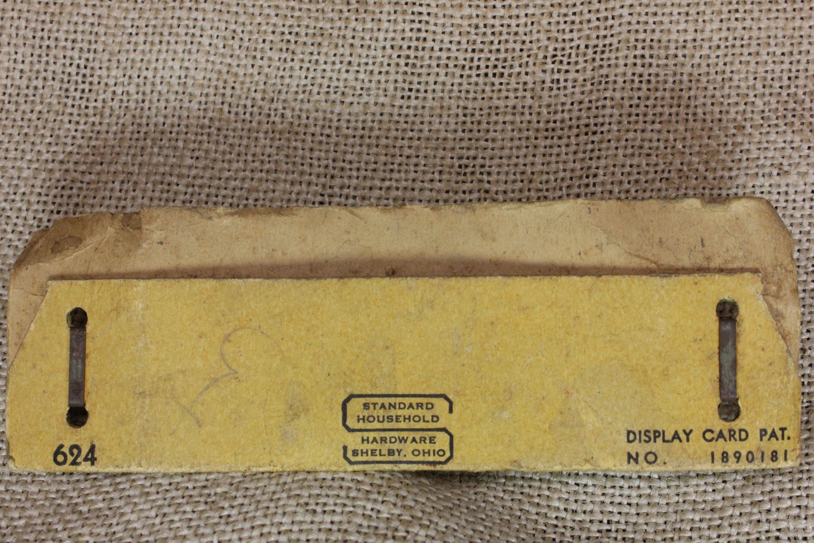 Old Screen Door Offset Handle Drawer Pull Sash Lift Vintage Brass Color Carded