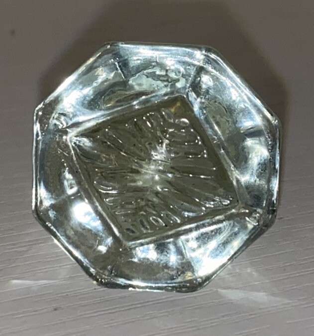 Vtg Blue Depression Glass Drawer Pull Octagon Diamond Vintage