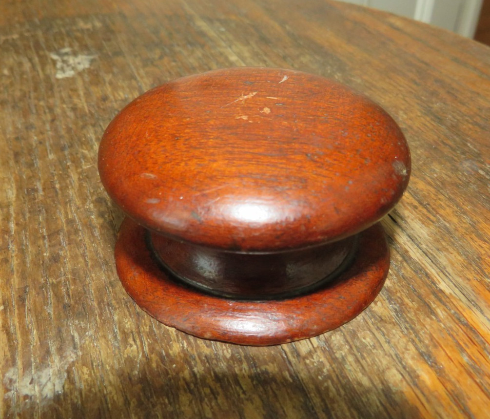Antique Victorian Wooden Drawer Pull Knob, 2 1/4 Inch