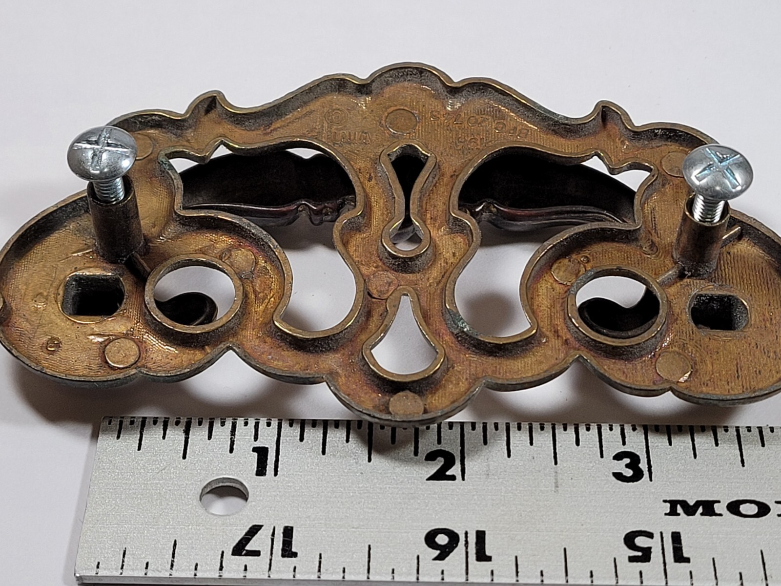 Vintage Batwing Chippendale Metal Drop Bail Pull Drawer 1985 WINT P BPC 20743