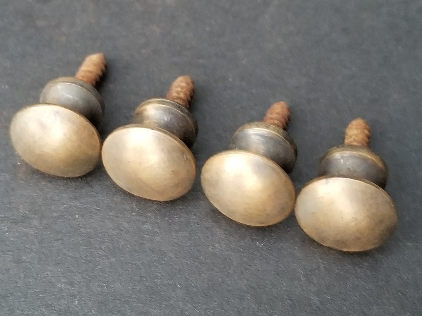 4 Solid Brass VERY SMALL Stacking Barrister Bookcase 7/16″ Knobs drawer Pulls #K