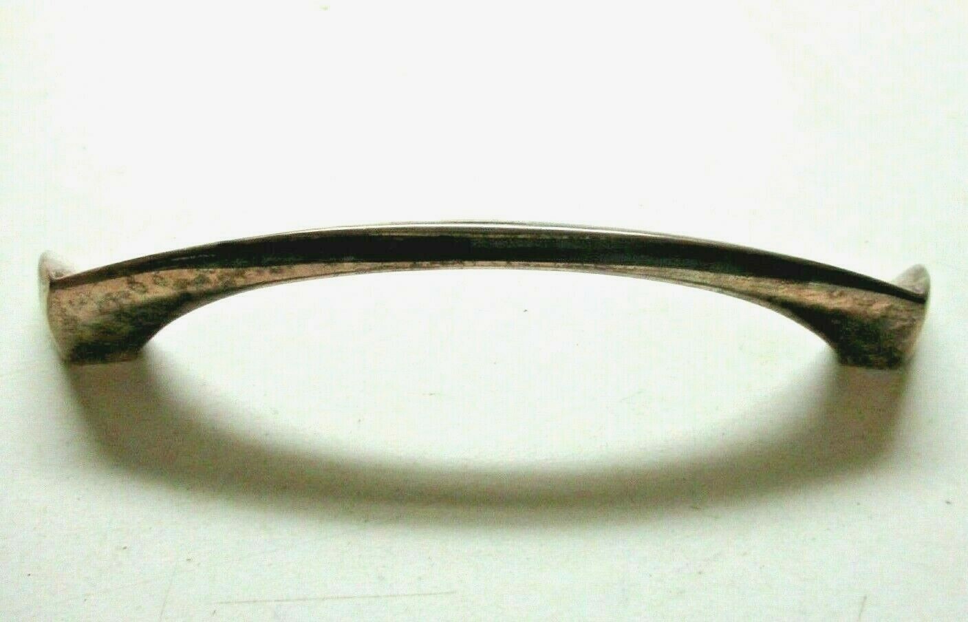 Winged 1940s MCM Drawer Pull Handle Shiny Shabby Copper 4″ Centers 1 Vtg MCM