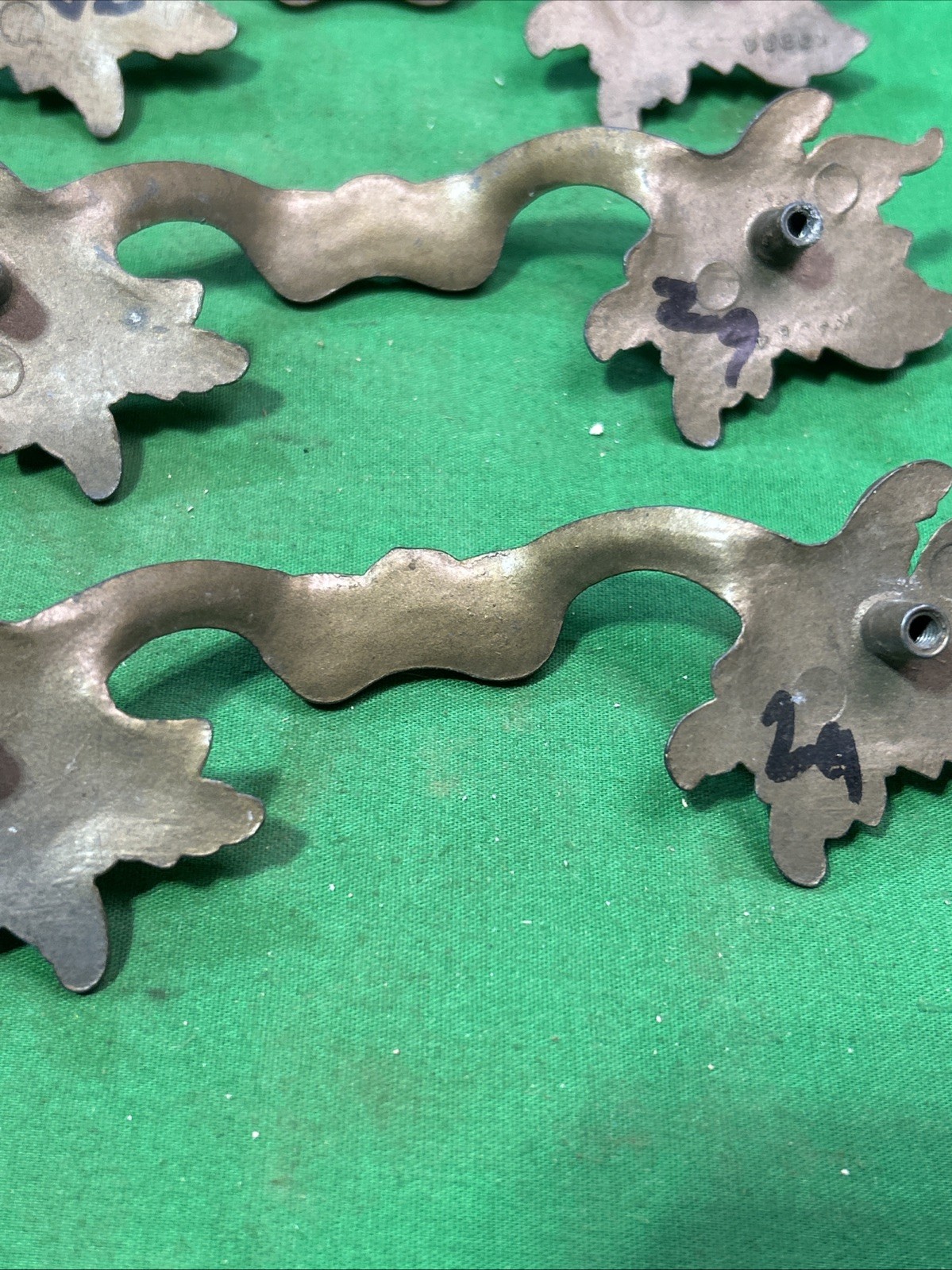 Three Vintage Pull French Provincial Drawer Pulls 6” Long 4″ Center