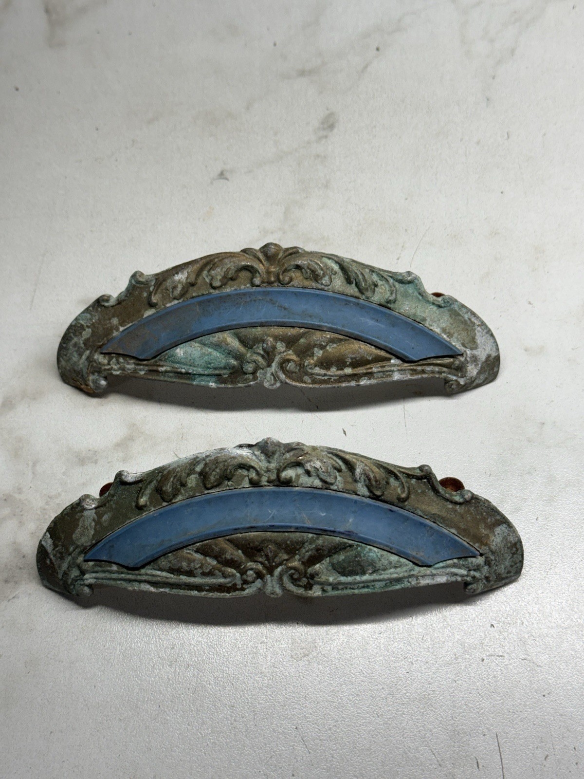 Art Deco Bakelite Pulls Horizontal BEAUTIFUL 4.5” Center Screws